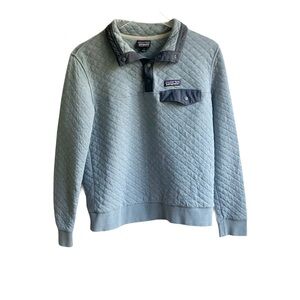 Patagonia Cotton Quilted Snap-T Pullover Size S Blue Normcore Winter Hiking GORP
